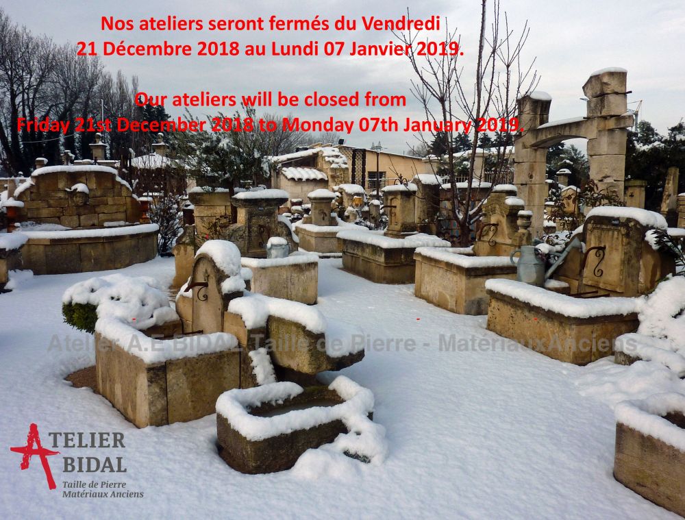 Les Matériaux Anciens Alain Bidal en Provence ǀ Dates de fermeture de fin d'année 2018