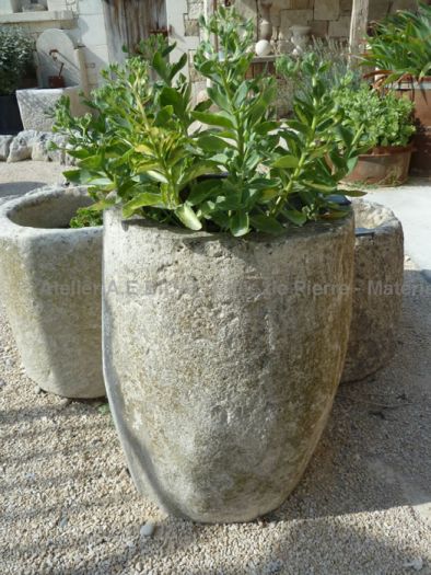 Ornamental pot: an original decorative object in stone.