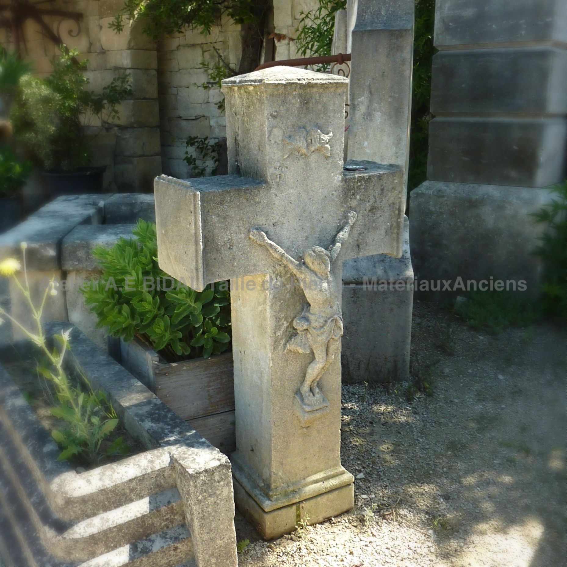 Old Christian Cross -  symbolic cross with Christ.