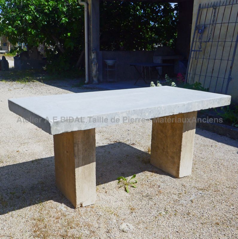 Old stone table by Atelier Alain BIDAL - Antique garden furniture at affordable price