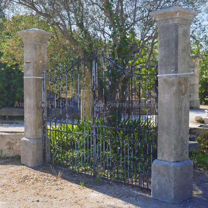 Ancient stone pillars - Beautiful pair of pillars for outdoors decoration