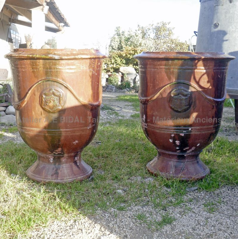 Vase d'Anduze traditionnel ancien en vente en Provence chez Atelier Alain BIDAL