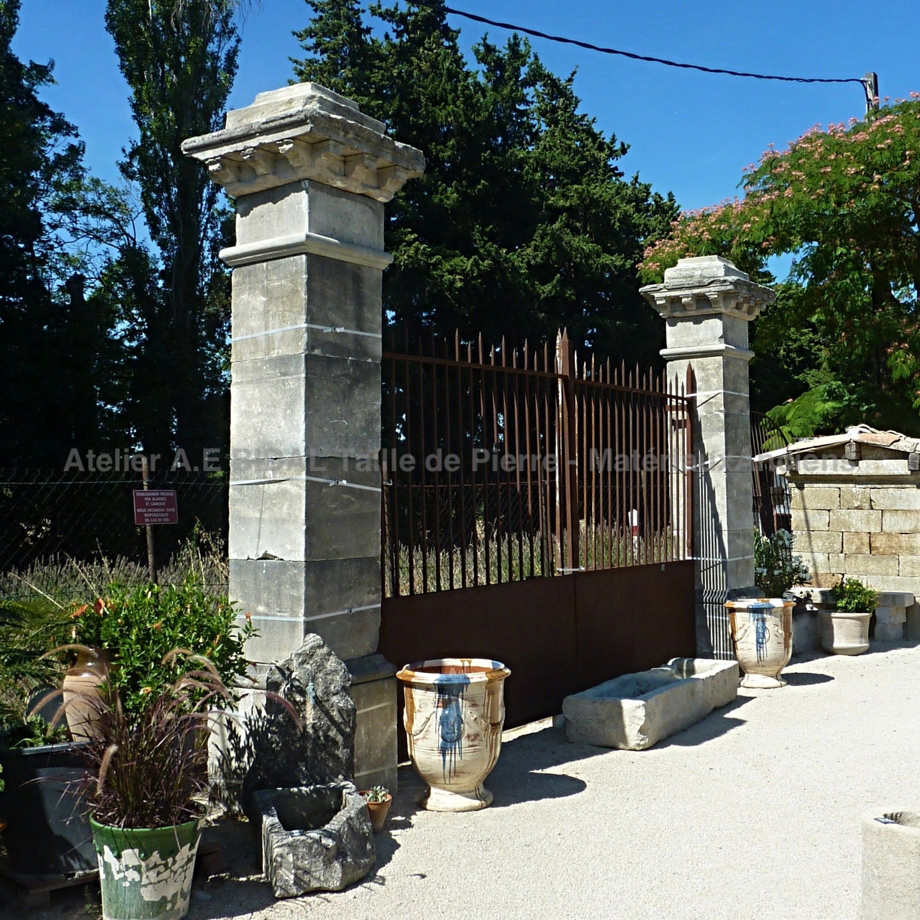 Ancient pillar - pair of carved ancient pillars in stone.