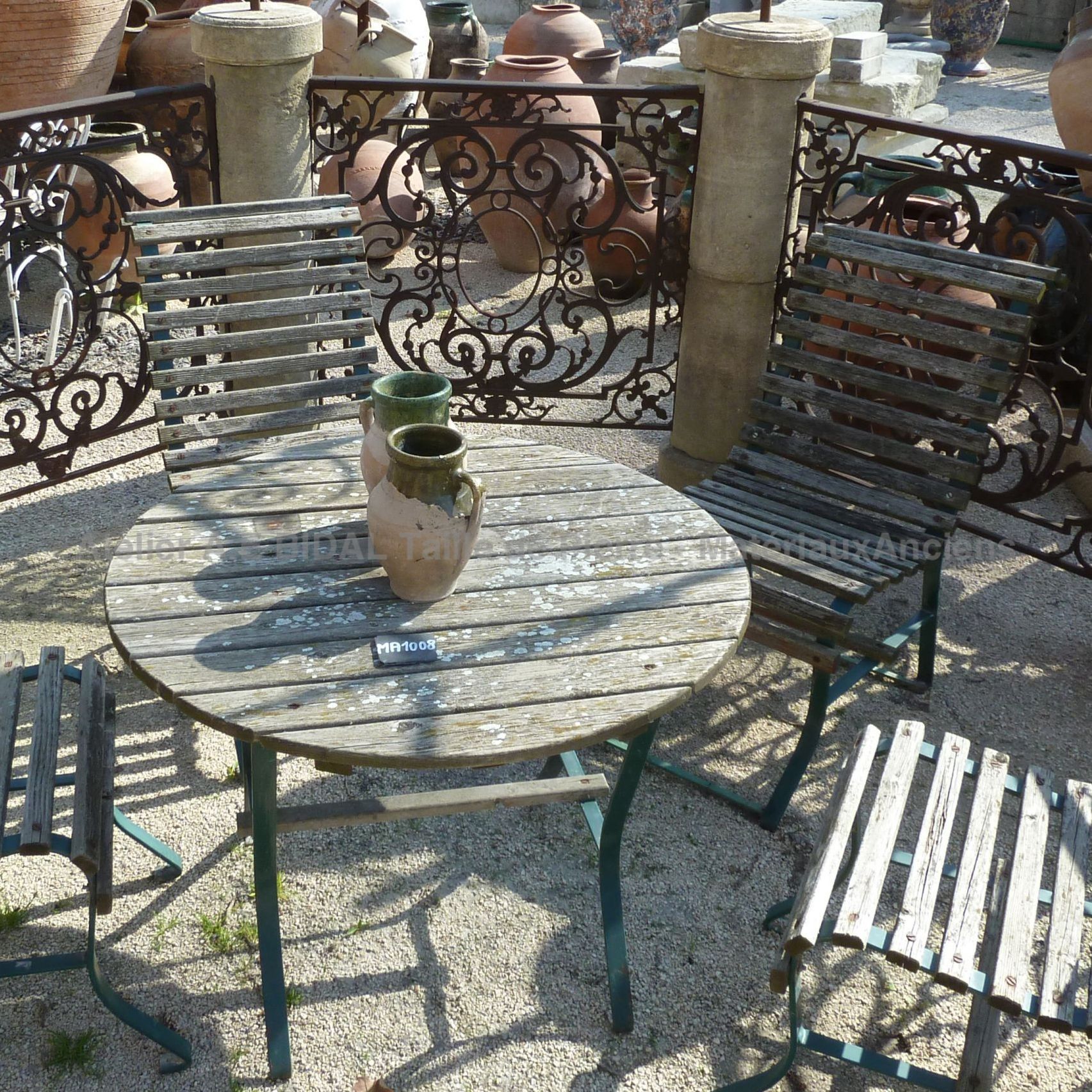 Ensemble table et chaises anciennes de jardin ** VENDU