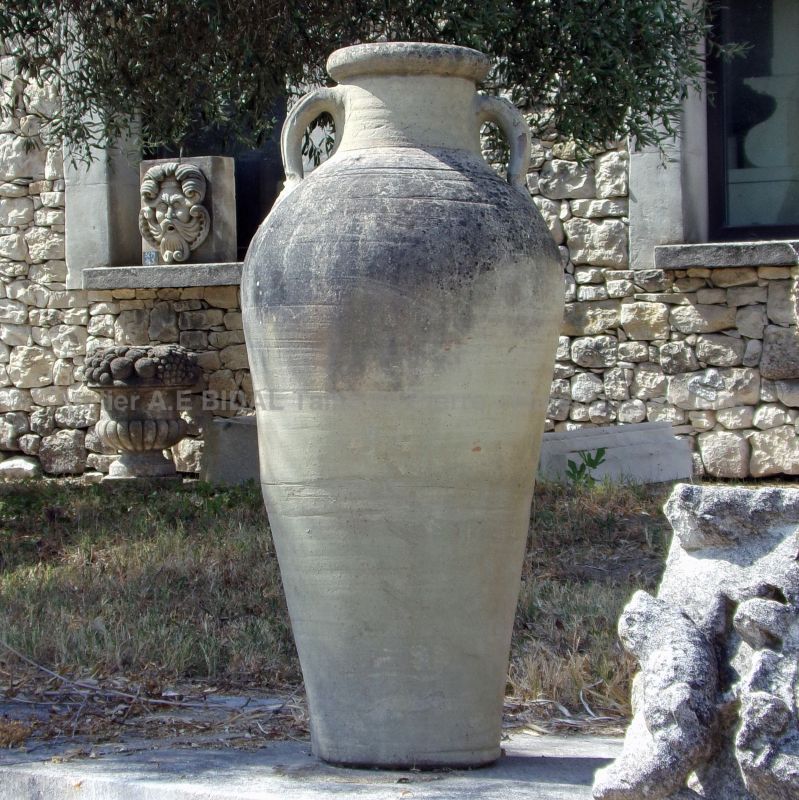 Jarre ancienne en terre cuite de style amphore antique - Atelier Alain BIDAL (Provence)