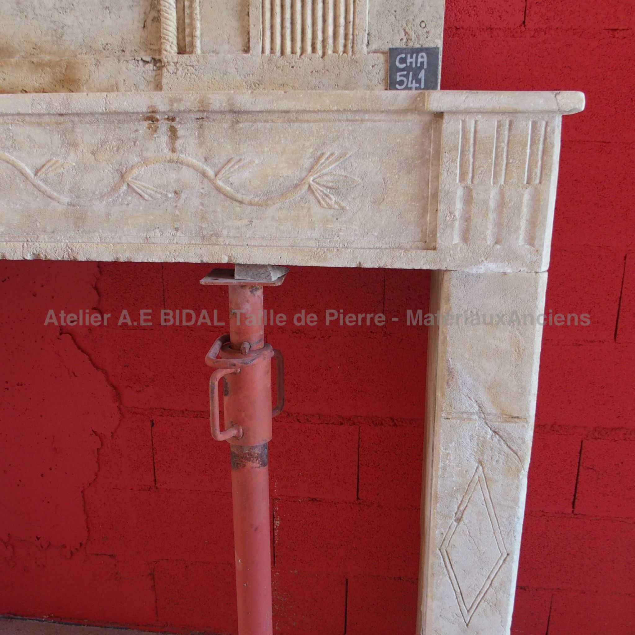 An old stone fireplace with a remarkable charm - Louis XVI fireplace.