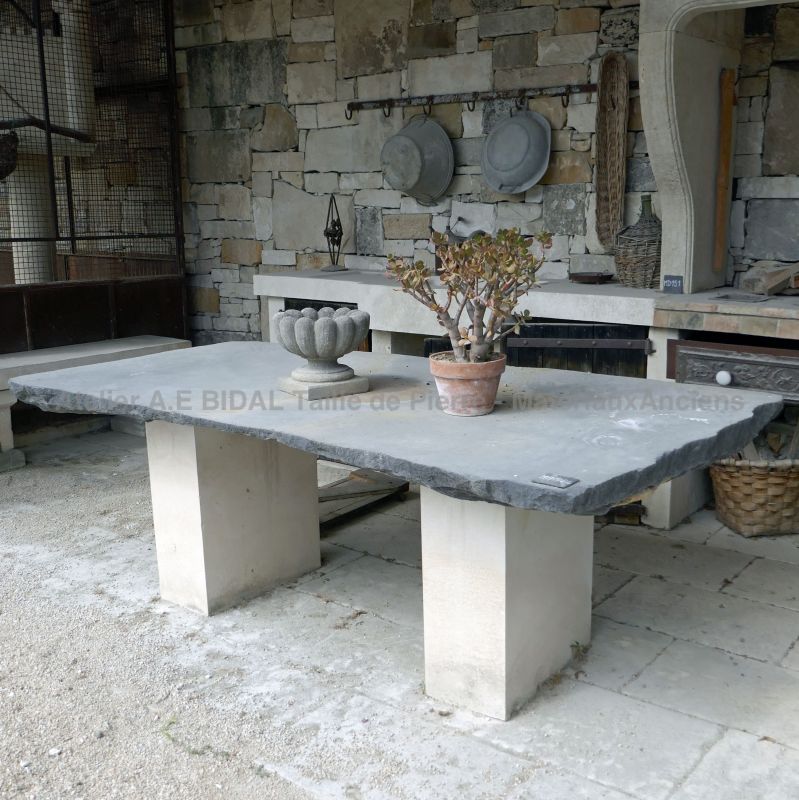 A table for 10 guests hand-crafted with reclaimed materials  - Atelier Alain BIDAL (Provence)