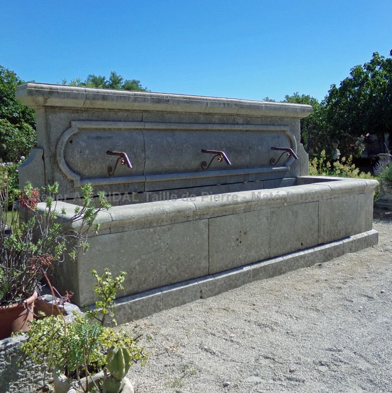 French wall fountain for landscaping on sale in Provence at Atelier Alain BIDAL