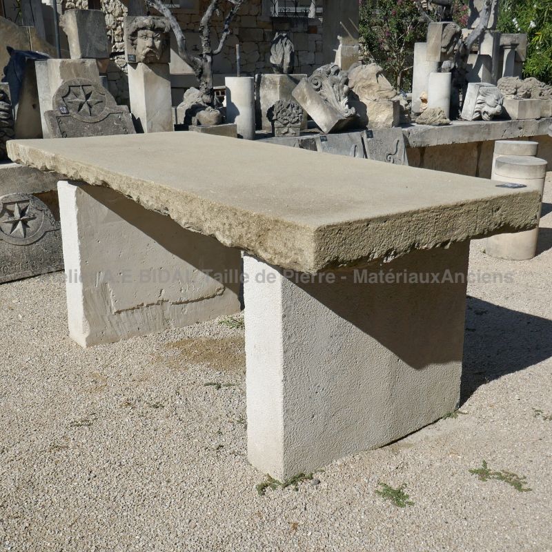 Antique garden furniture - old table made of old materials.