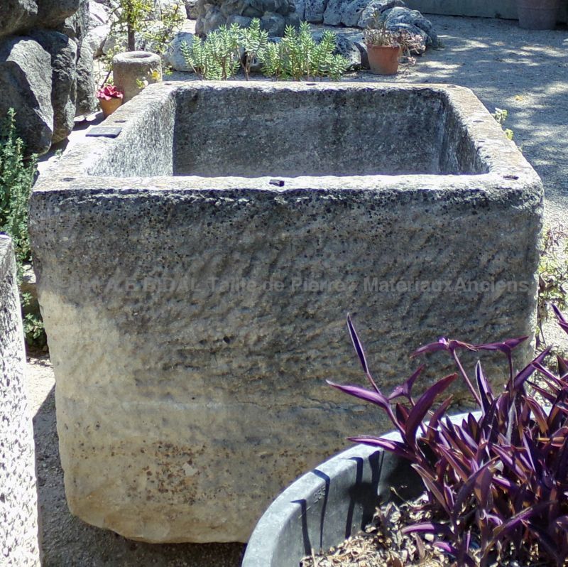 Large massive antique stone trough by The Antique Materials in Provence Alain Bidal