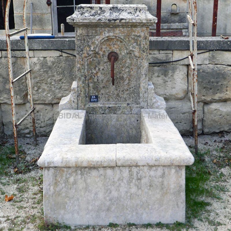 Antique stone fountain by Alain BIDAL Antique Materials in Provence.
