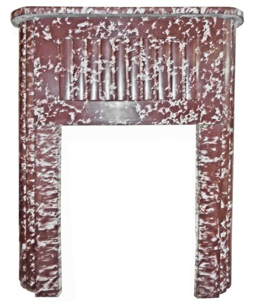 Cheminée ancienne en marbre d'imitation - belle cheminée Art Déco.