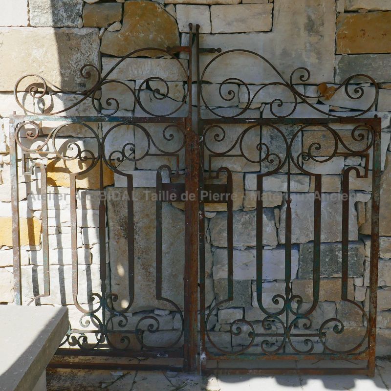Small antique garden gate with 2 doors by Atelier Alain BIDAL (Provence)