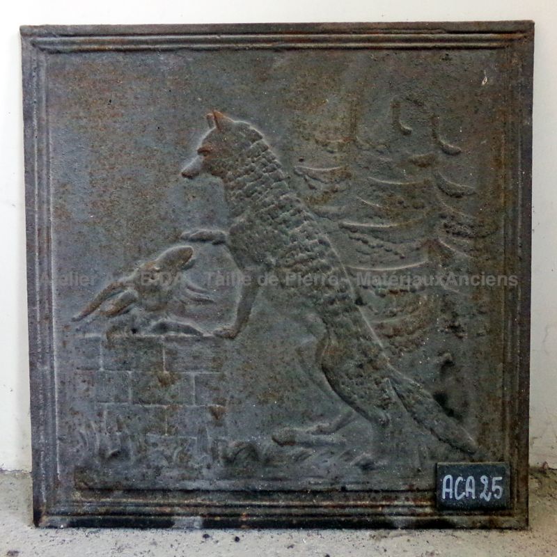 Plaque décorative cheminée au motif scène de chasse - accessoires cheminée Atelier Alain BIDAL (Provence)