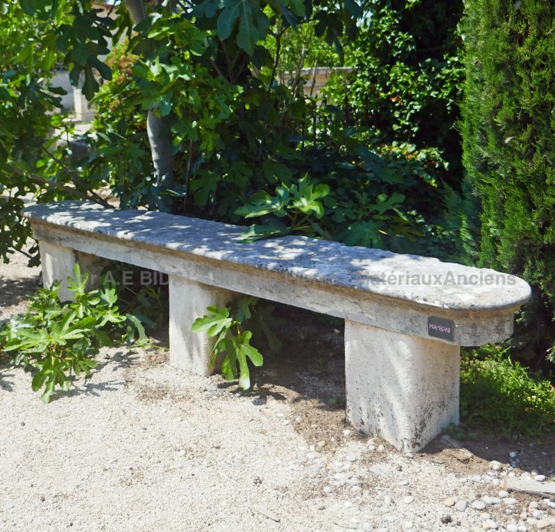 Old stone bench : long bench for garden in authentic antique stones