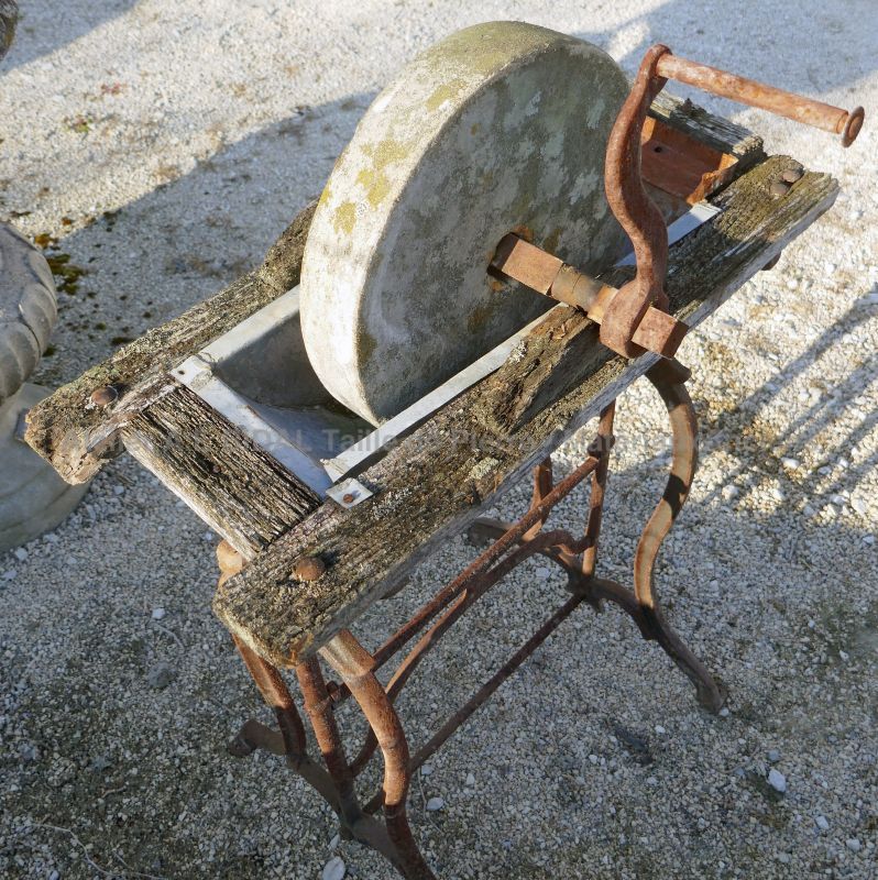 Detail of our old sharpening stone - The Antique Materials in Provence Alain BIDAL