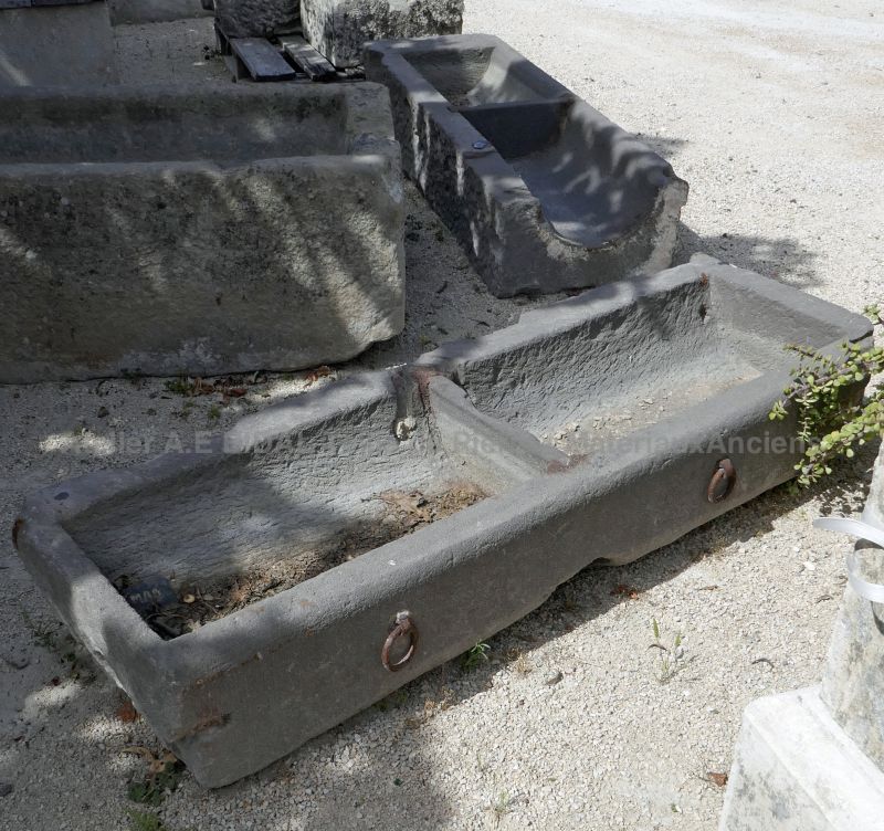 Magnificent stone trough - rectangular trough with 4 separate basins.