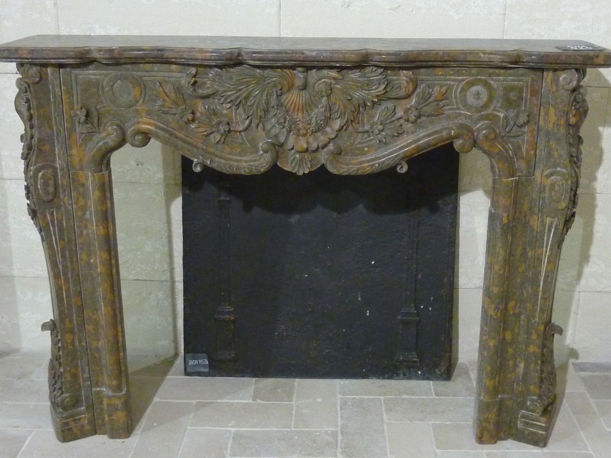 Brown marble mantels