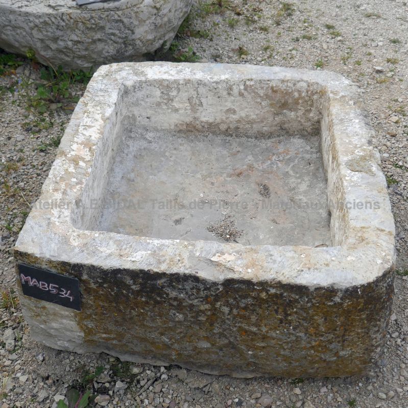 Shallow rectangular small stone trough by The Antique Materials Dealer in Provence Alain BIDAL