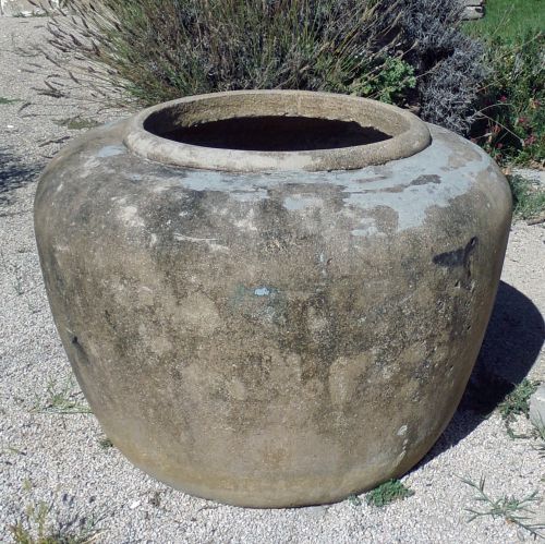 Ancienne jardinière en béton à la patine vieillie - Atelier Alain BIDAL (Provence)