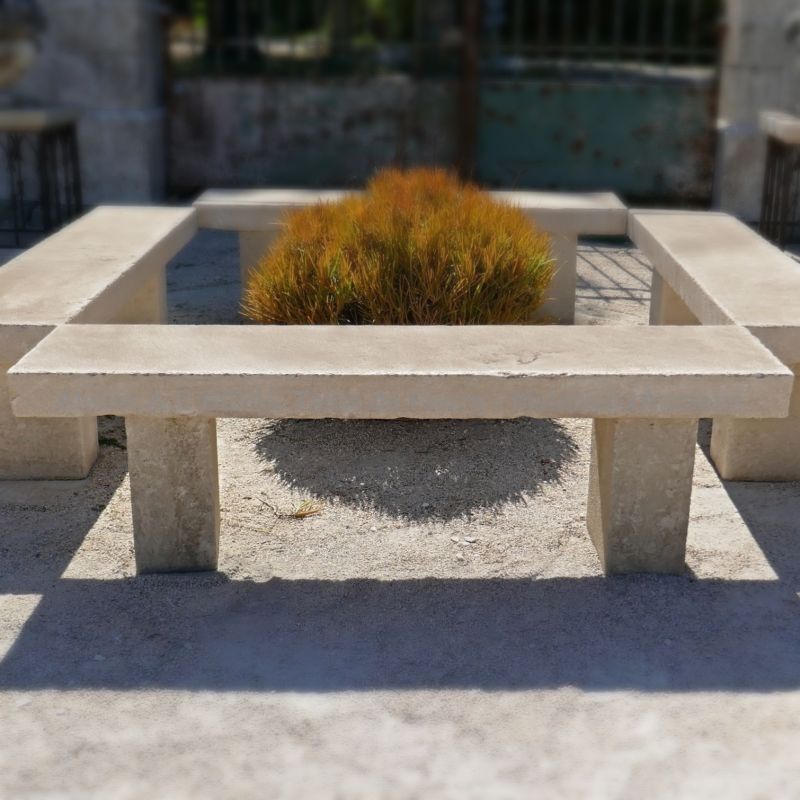 Antique stone garden bench | Natural stone bench for outdoors.