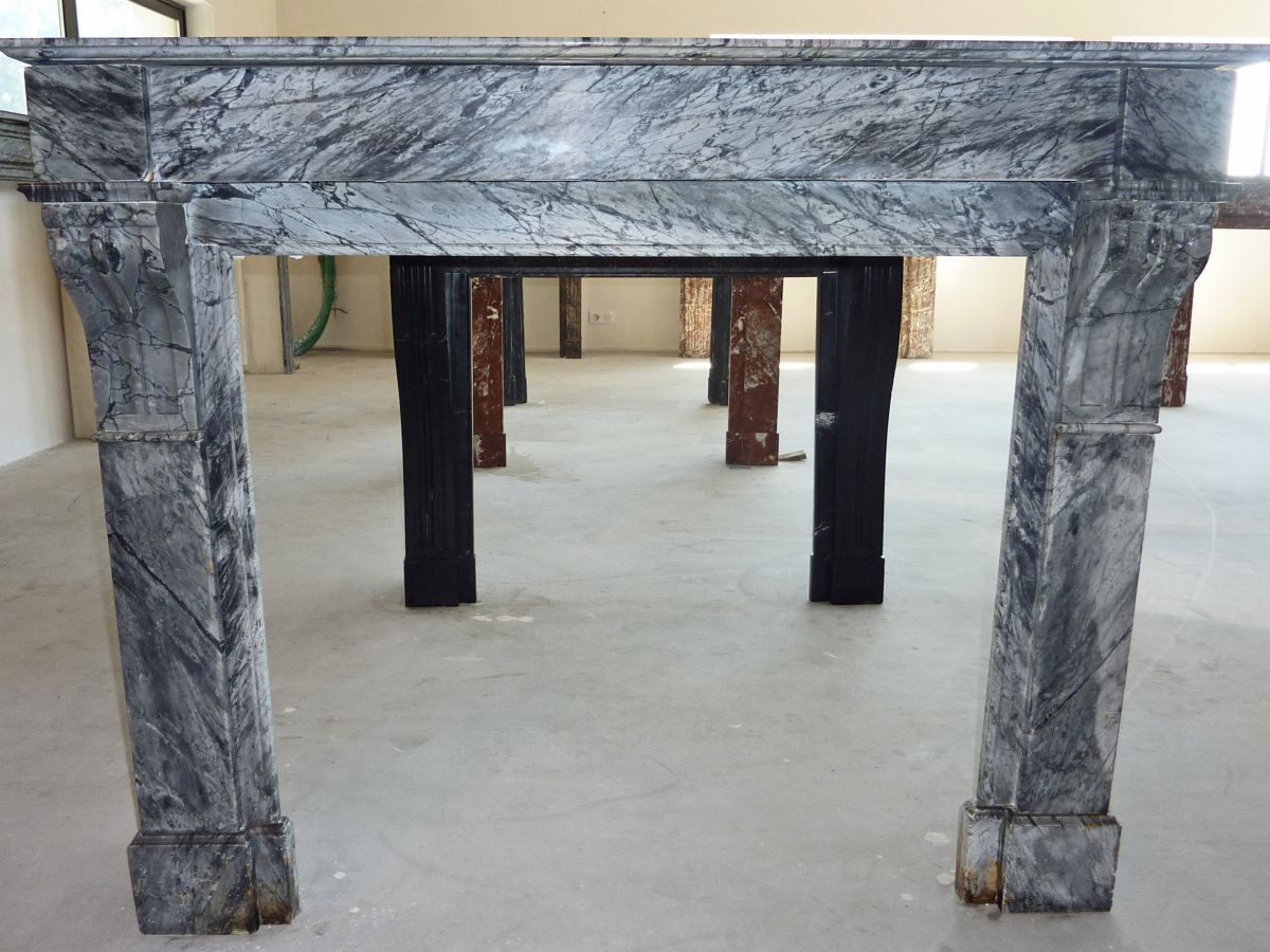 Grey marble mantels