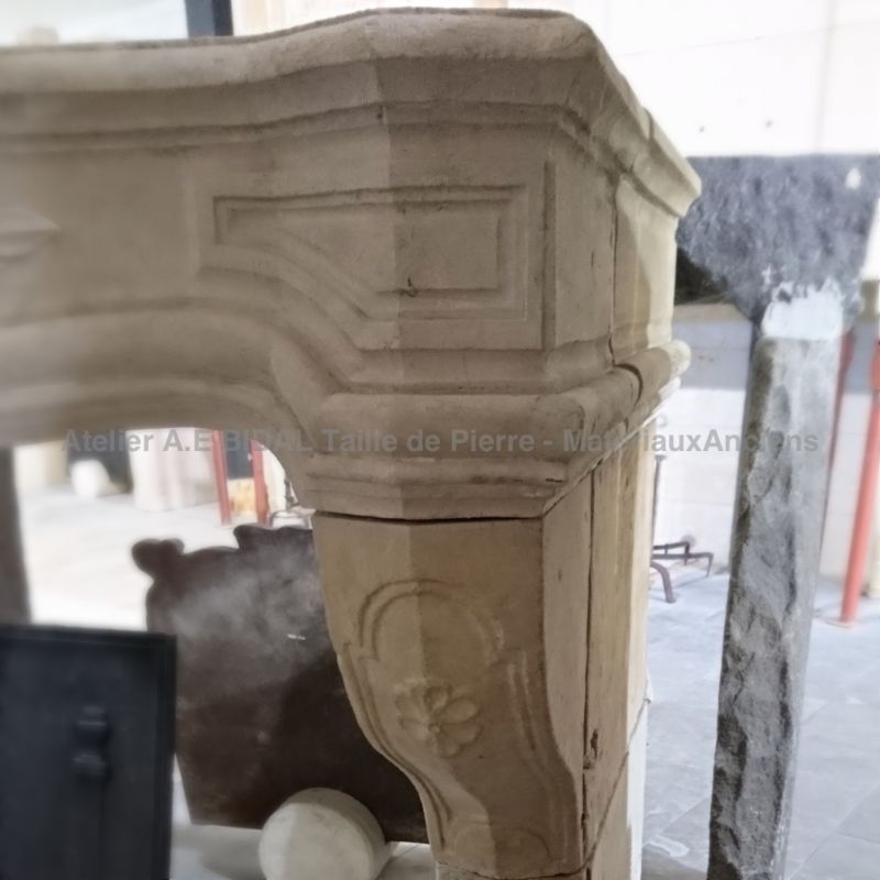 Stunning antique stone fireplace - an ancient fireplace with a poetic and romantic look.