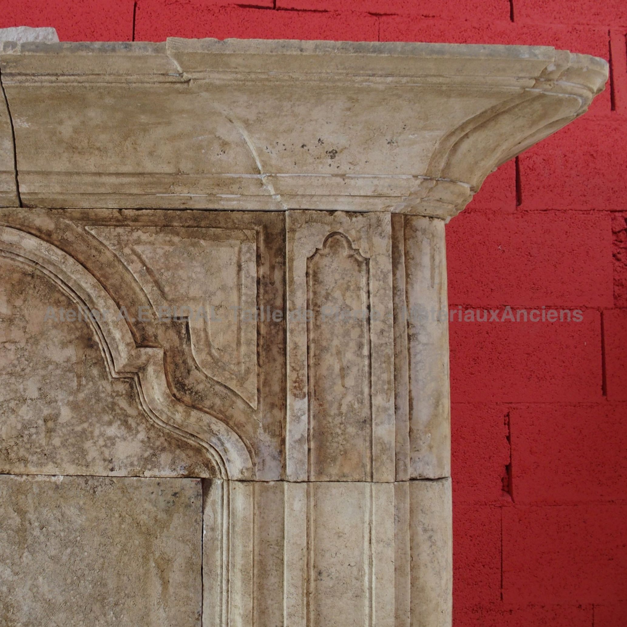 Beautiful old fireplace with overmantle from the 18th century.