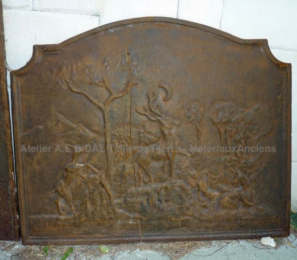Plaque de fonte Décor de cerf et biche ** VENDUE