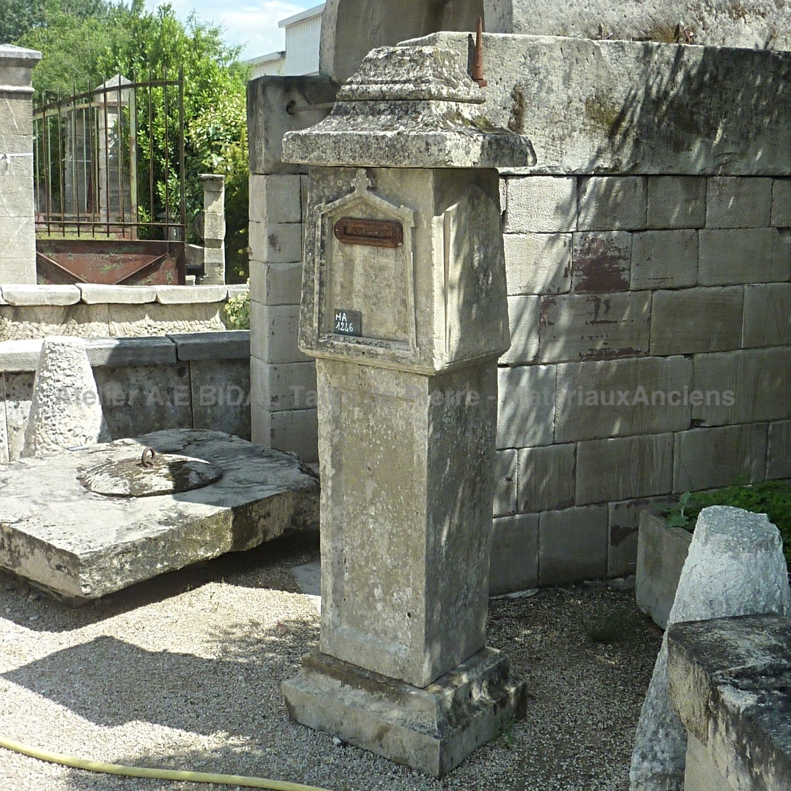 Beautiful mailbox made of old materials with marquee moldings.