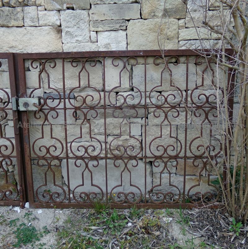 Portail de jardin unique en fer forgé – style vintage, 3 mètres (Atelier Alain BIDAL, Provence)